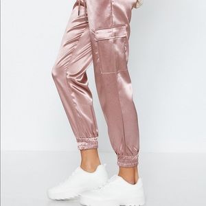 Nasty Gal Satin Cargo Pants